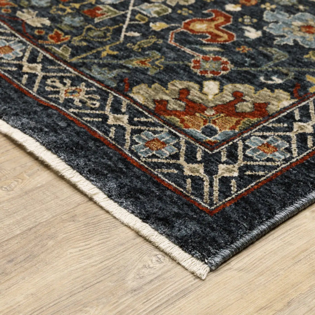 Oriental Weavers Sphinx Aberdeen 006B1 Blue/ Multi Rugs - corner detail
