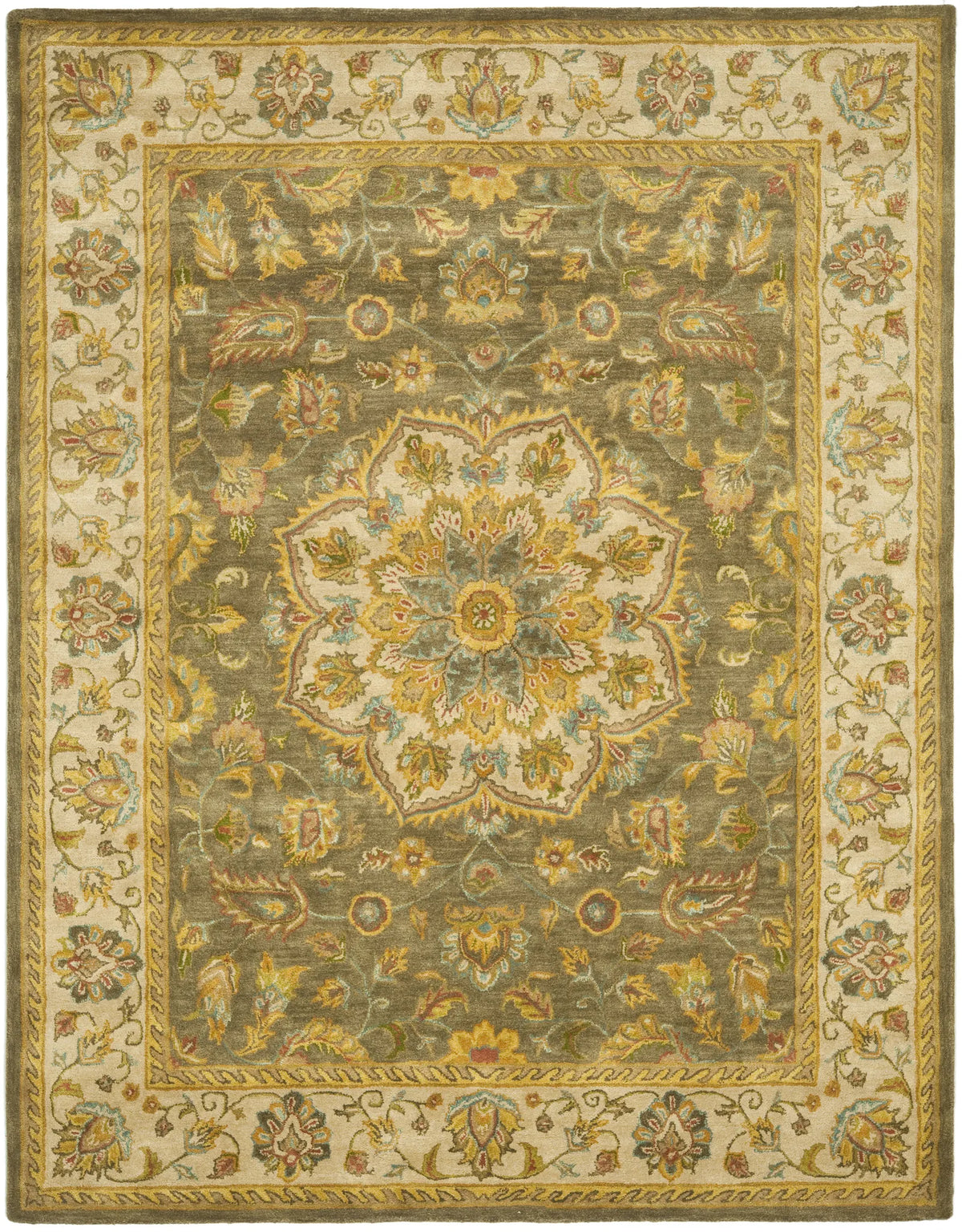 Safavieh Heritage 9'-6" x 13'-6" Rug in Green / Taupe