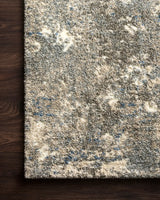 Loloi Landscape Lan-04 Slate Rugs - corner on wood