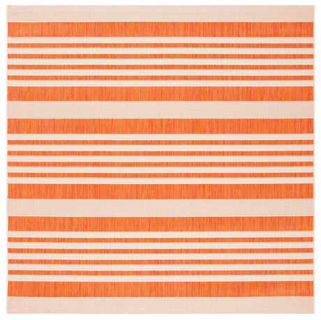 Safavieh Courtyard 6'-7" x 6'-7" Rug in Terracotta / Beige