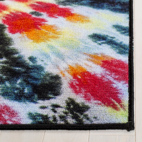 Safavieh Paint Brush 4'-4" x 6'-0" Rug in Black / Coral