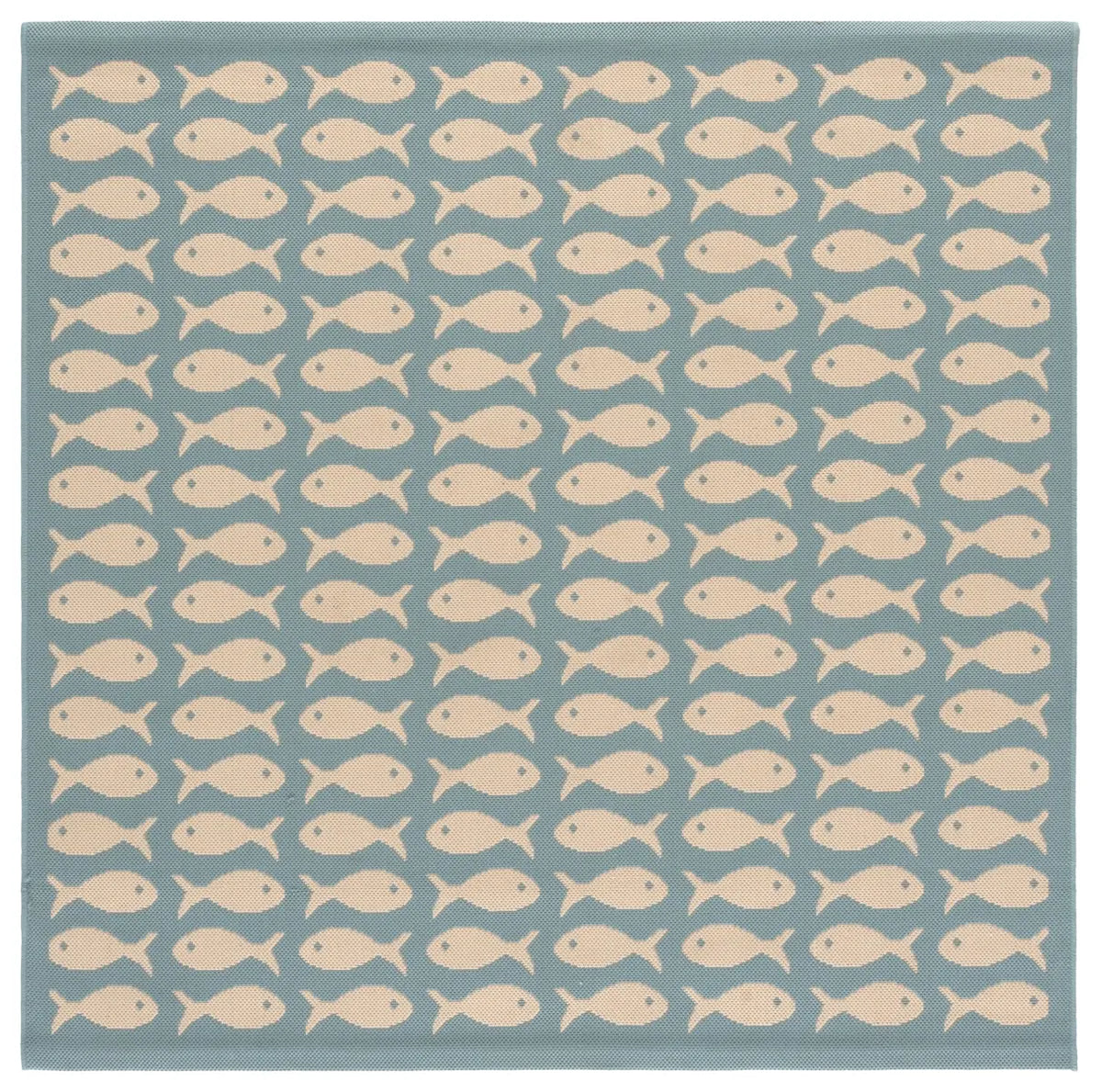 Safavieh Courtyard 5'-3" x 5'-3" Rug in Aqua / Beige