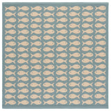Safavieh Courtyard 5'-3" x 5'-3" Rug in Aqua / Beige