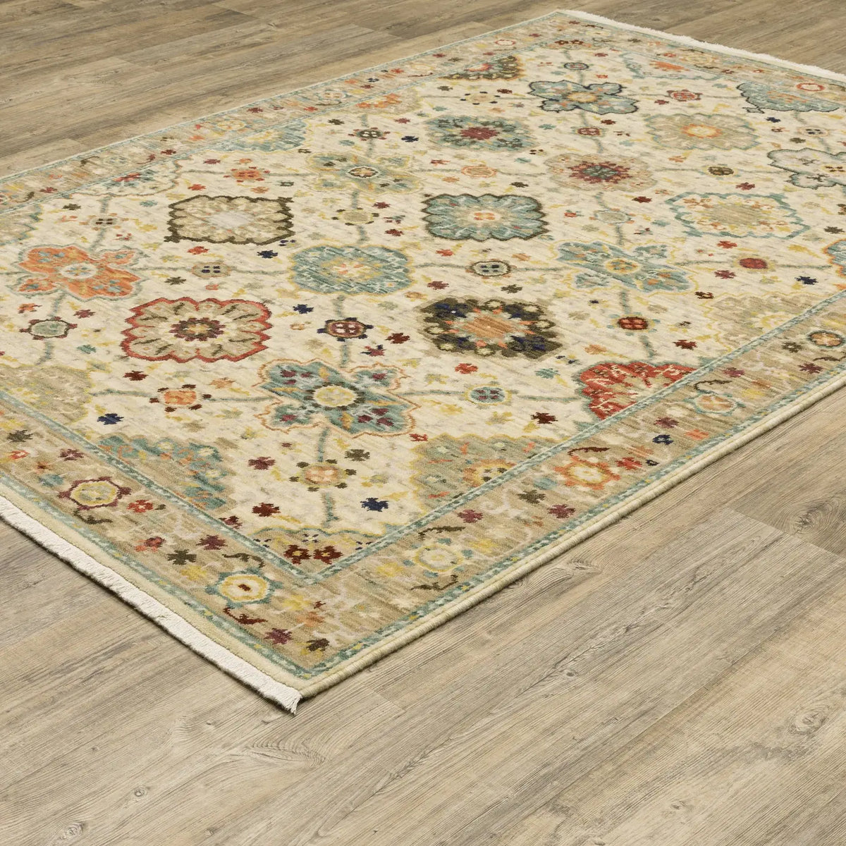 Oriental Weavers Lilihan 4601W Beige/ Multi Rug - angle detail