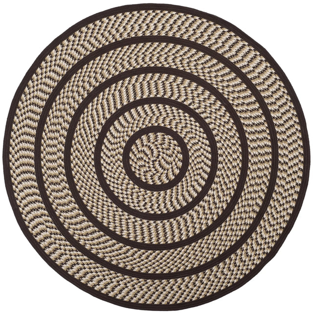 Safavieh Braided 6'-0" x 6'-0" Rug in Ivory / Dark Brown
