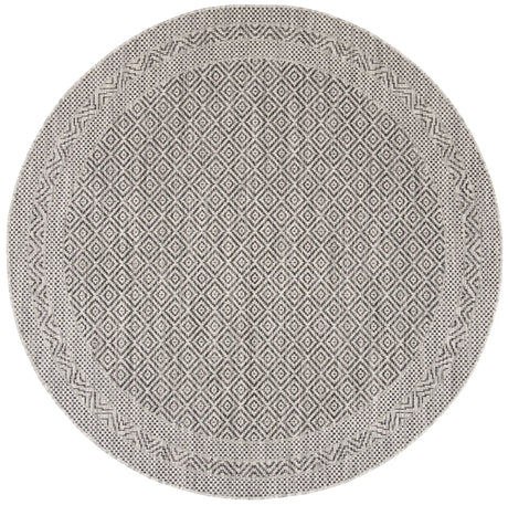 Safavieh Courtyard 6'-7" x 6'-7" Rug in Grey / Black