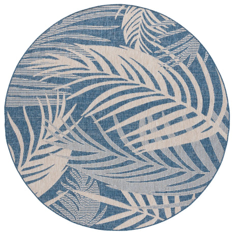 Safavieh Beach House 6'-7" x 6'-7" Rug in Blue / Ivory