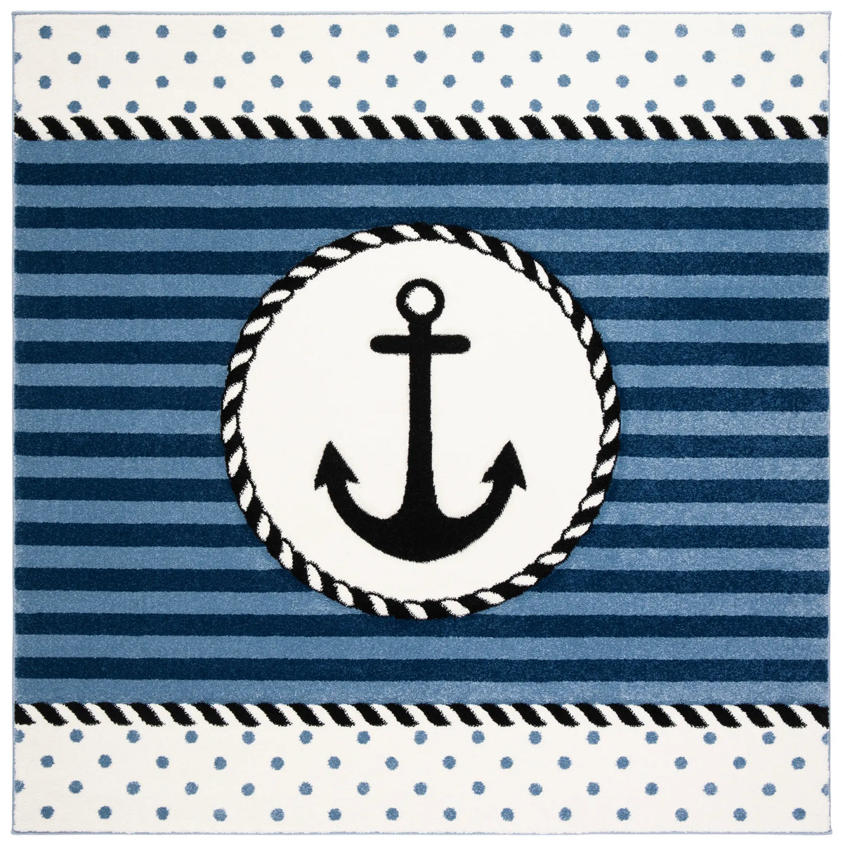 Safavieh Carousel Kids 100 5'-3" x 5'-3" Rug in Navy / Ivory