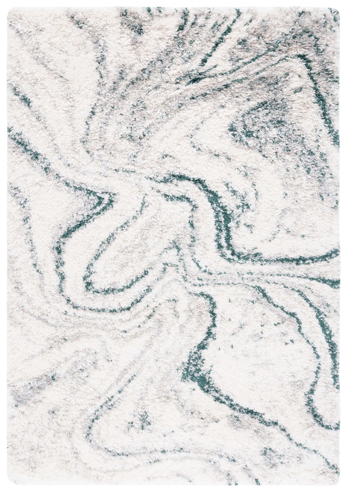 Safavieh Fontana Shag  800 4'-0" x 6'-0" Rug in Ivory / Green