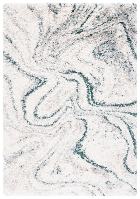 Safavieh Fontana Shag  800 4'-0" x 6'-0" Rug in Ivory / Green