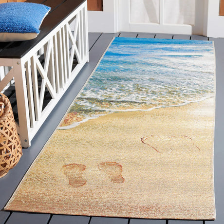 Safavieh Barbados 500 2'-8" x 10'-5" Rug in Gold / Blue