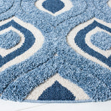 Safavieh Florida Shag 6'-7" x 6'-7" Rug in Blue / Ivory