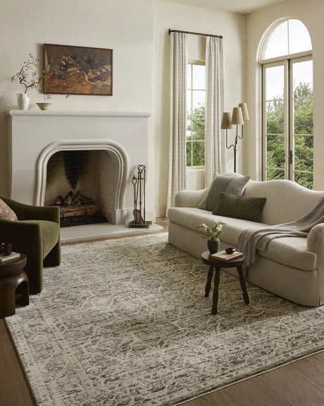 Loloi Clarisse CLS-08 Traditional Power Loomed Olive, Ivory Rug - room scene 3