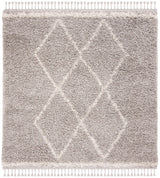Safavieh Pro Lux Shag 400 6'-7" x 6'-7" Rug in Grey / Cream