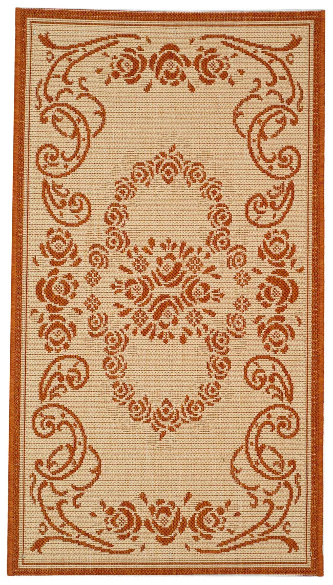 Safavieh Courtyard 2'-0" x 3'-7" Rug in Natural / Terra
