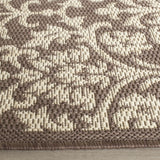 Safavieh Courtyard 2'-3" x 10'-0" Rug in Chocolate / Natural