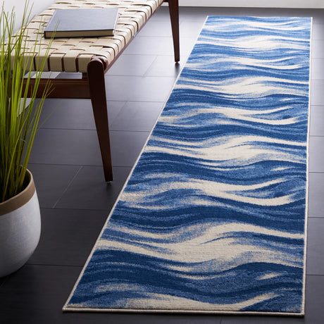 Safavieh Jasper 100 2'-0" x 9'-0" Rug in Navy / Ivory