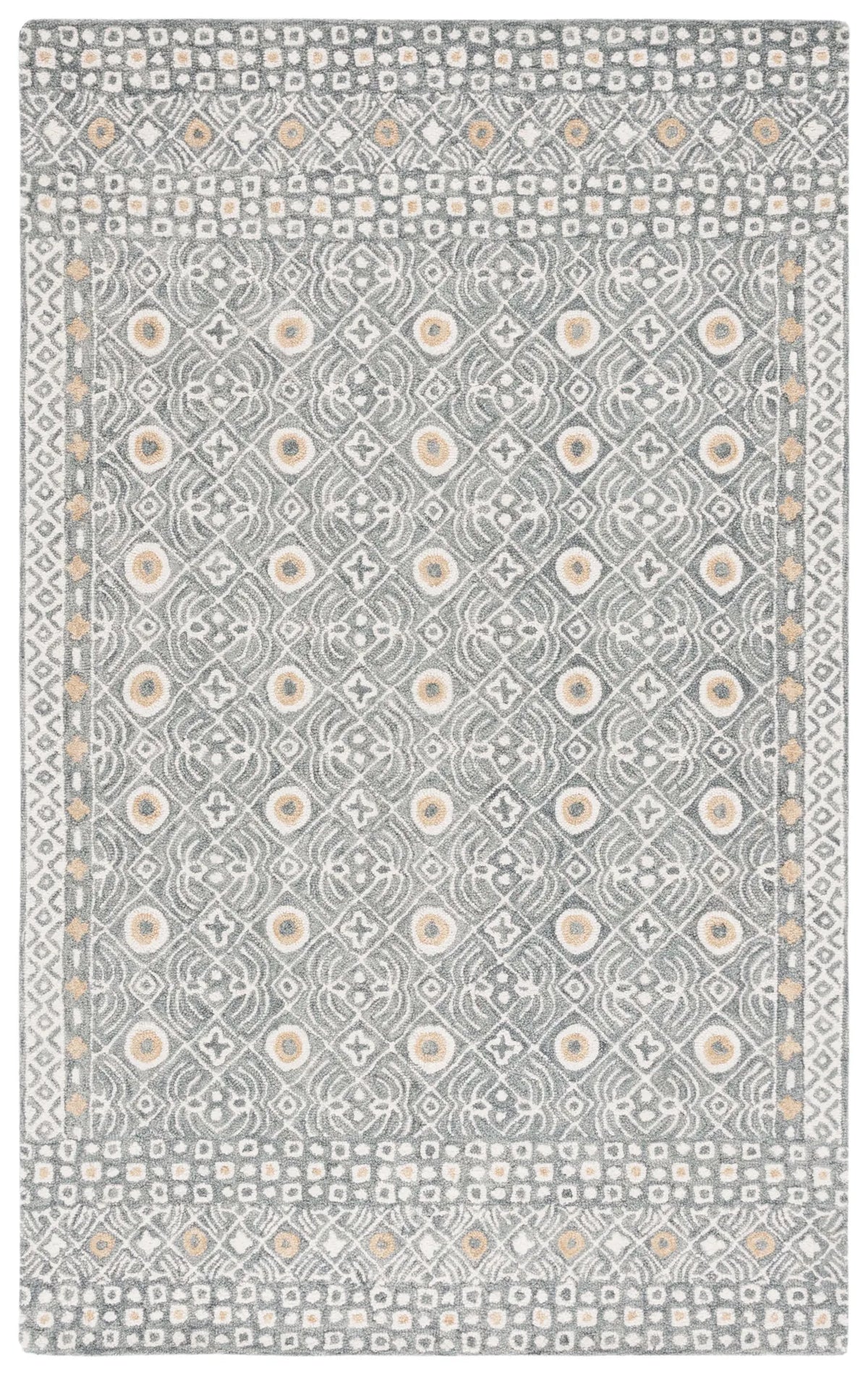 Safavieh Micro-Loop 4'-0" x 6'-0" Rug in Silver / Ivory