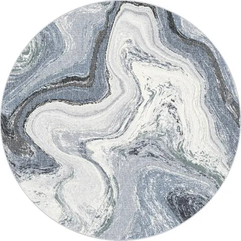 Dynamic Rugs Eclipse 63436 Power Loomed Modern Grey/Cream Rug - Round