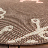 Safavieh Courtyard 5'-3" x 5'-3" Rug in Brown Natural / Terracotta