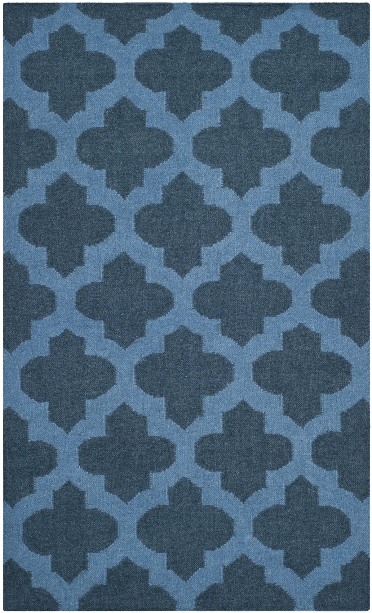 Safavieh Dhurries 3'-0" x 5'-0" Rug in Ink / Blue