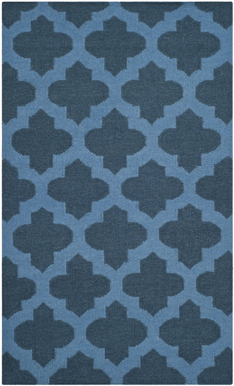 Safavieh Dhurries 3'-0" x 5'-0" Rug in Ink / Blue