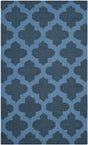 Safavieh Dhurries 3'-0" x 5'-0" Rug in Ink / Blue