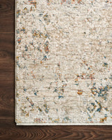 Loloi Theia The-04 Multi/Natural Rug - corner on wood