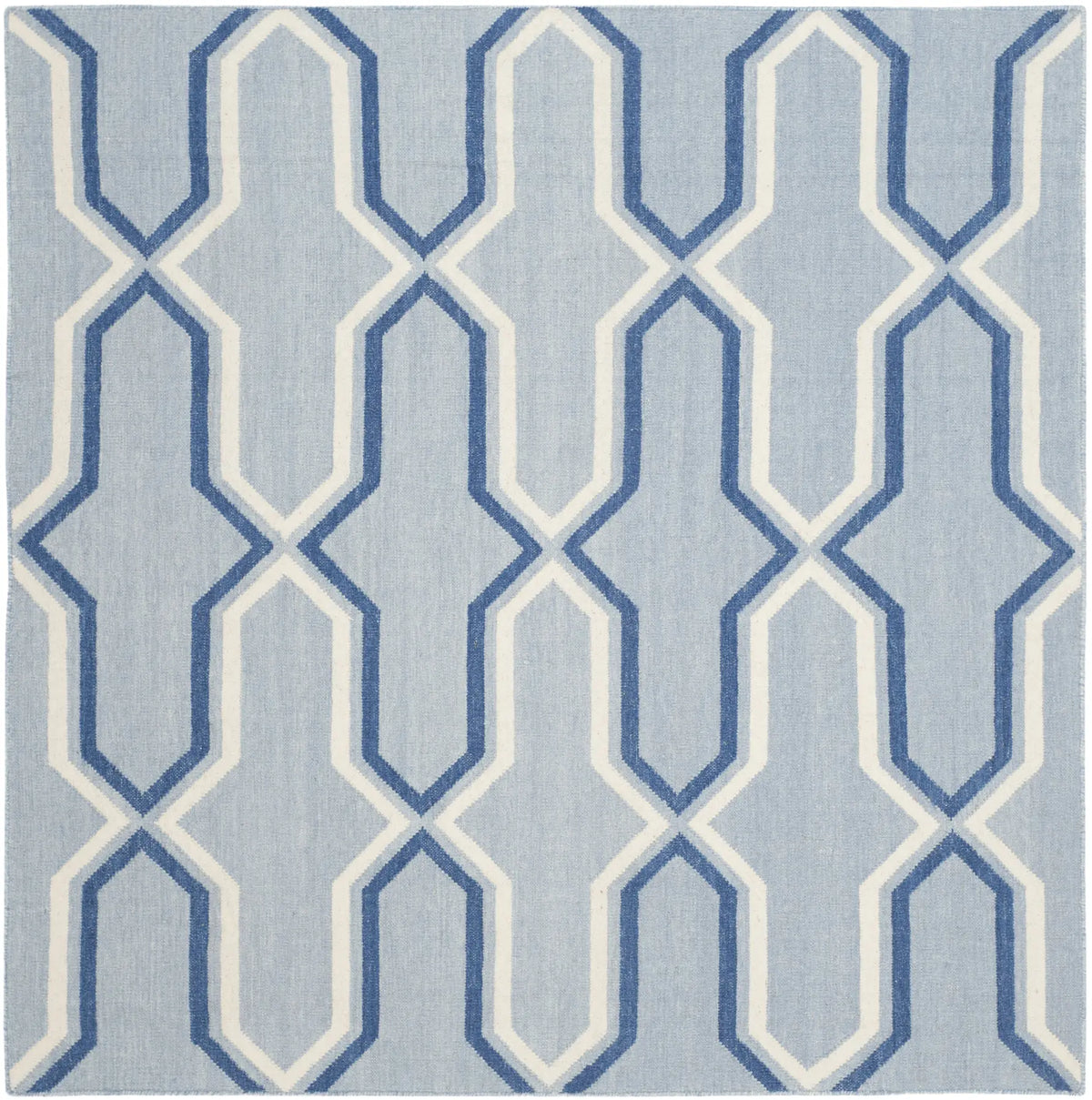 Safavieh Dhurries 6'-0" x 6'-0" Rug in Light Blue / Dark Blue