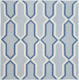 Safavieh Dhurries 6'-0" x 6'-0" Rug in Light Blue / Dark Blue