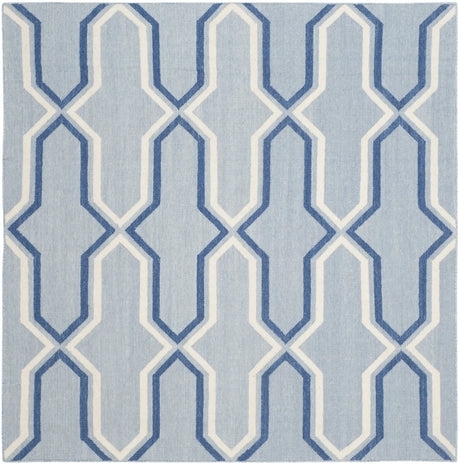 Safavieh Dhurries 6'-0" x 6'-0" Rug in Light Blue / Dark Blue