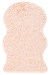 Safavieh Faux Sheep Skin 2'-0" x 3'-0" Rug in Light Pink
