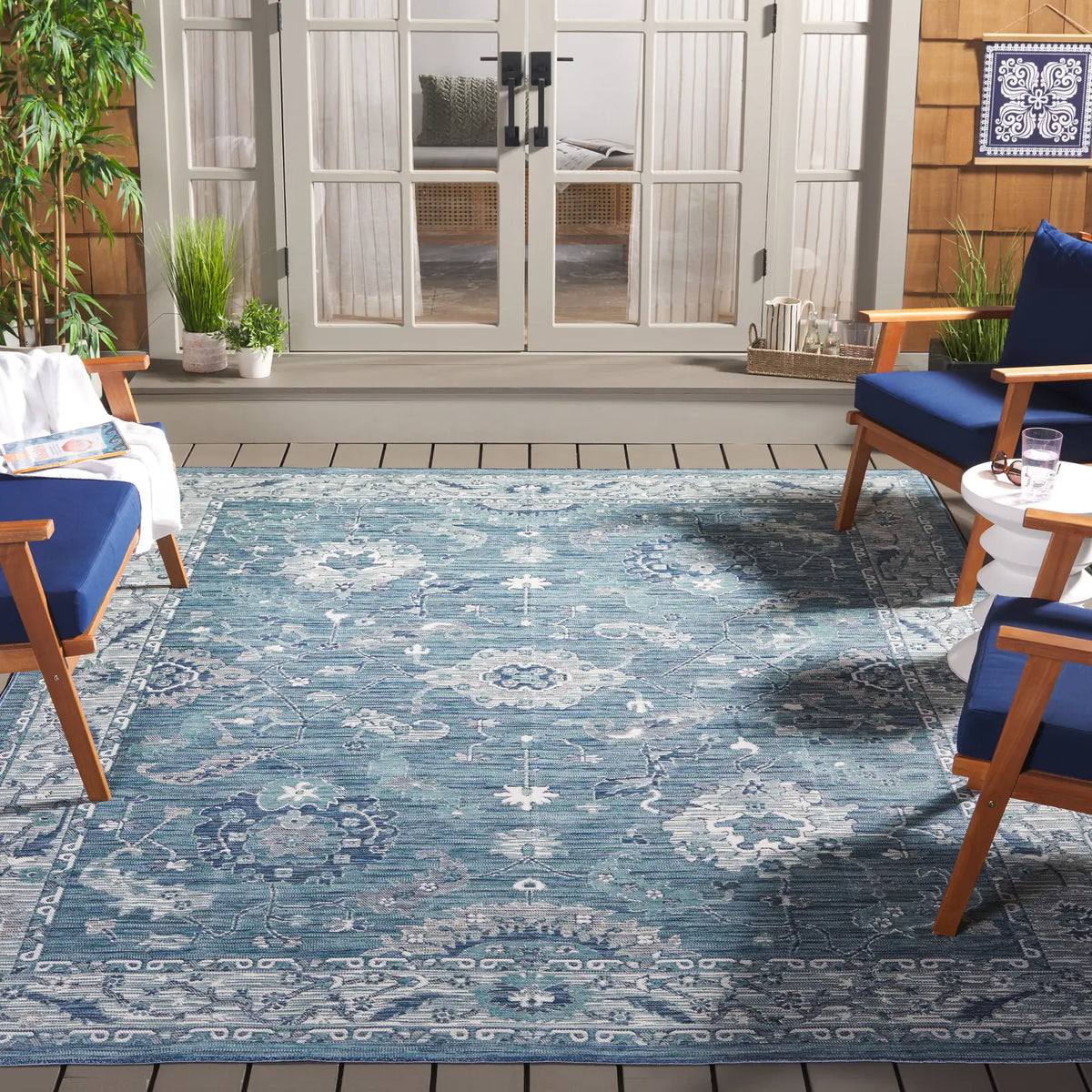 Safavieh Sunrise 8'-0" x 10'-0" Rug in Grey / Blue Ivory