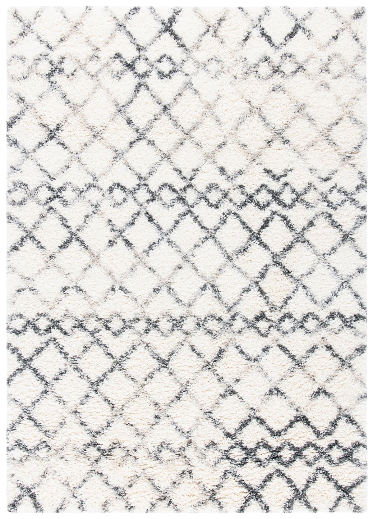Safavieh Fontana Shag  800 4'-0" x 6'-0" Rug in Ivory / Grey