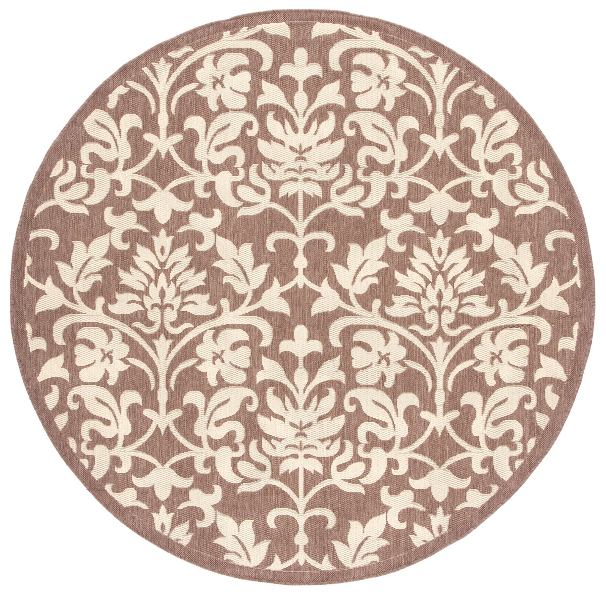 Safavieh Courtyard 6'-7" x 6'-7" Rug in Chocolate / Natural