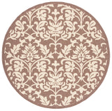 Safavieh Courtyard 6'-7" x 6'-7" Rug in Chocolate / Natural