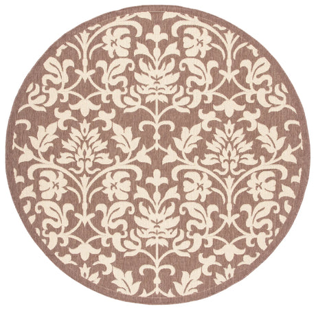 Safavieh Courtyard 6'-7" x 6'-7" Rug in Chocolate / Natural
