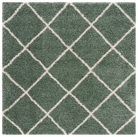 Safavieh Hudson Shag 7'-0" x 7'-0" Rug in Green / Ivory