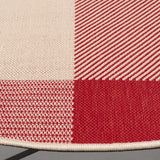 Safavieh Courtyard 5'-3" x 5'-3" Rug in Red / Bone