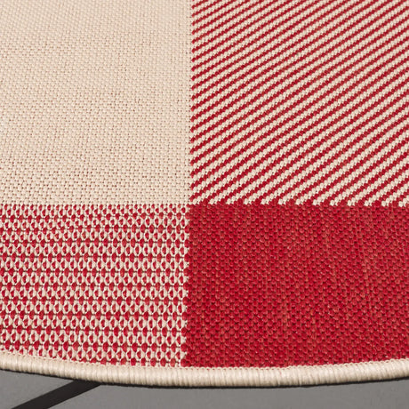 Safavieh Courtyard 5'-3" x 5'-3" Rug in Red / Bone