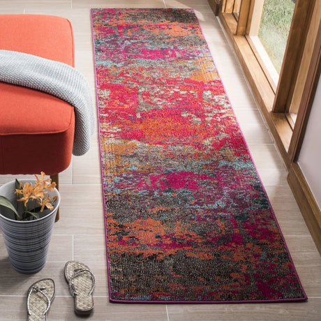 Safavieh Monaco 2'-2" x 8'-0" Rug in Fuchsia / Blue