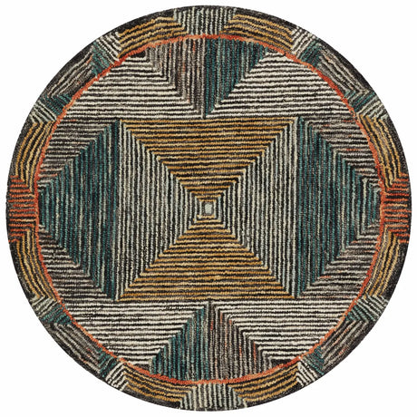 Loloi Spectrum Spe-01 Lagoon/Spice Rugs - round flat