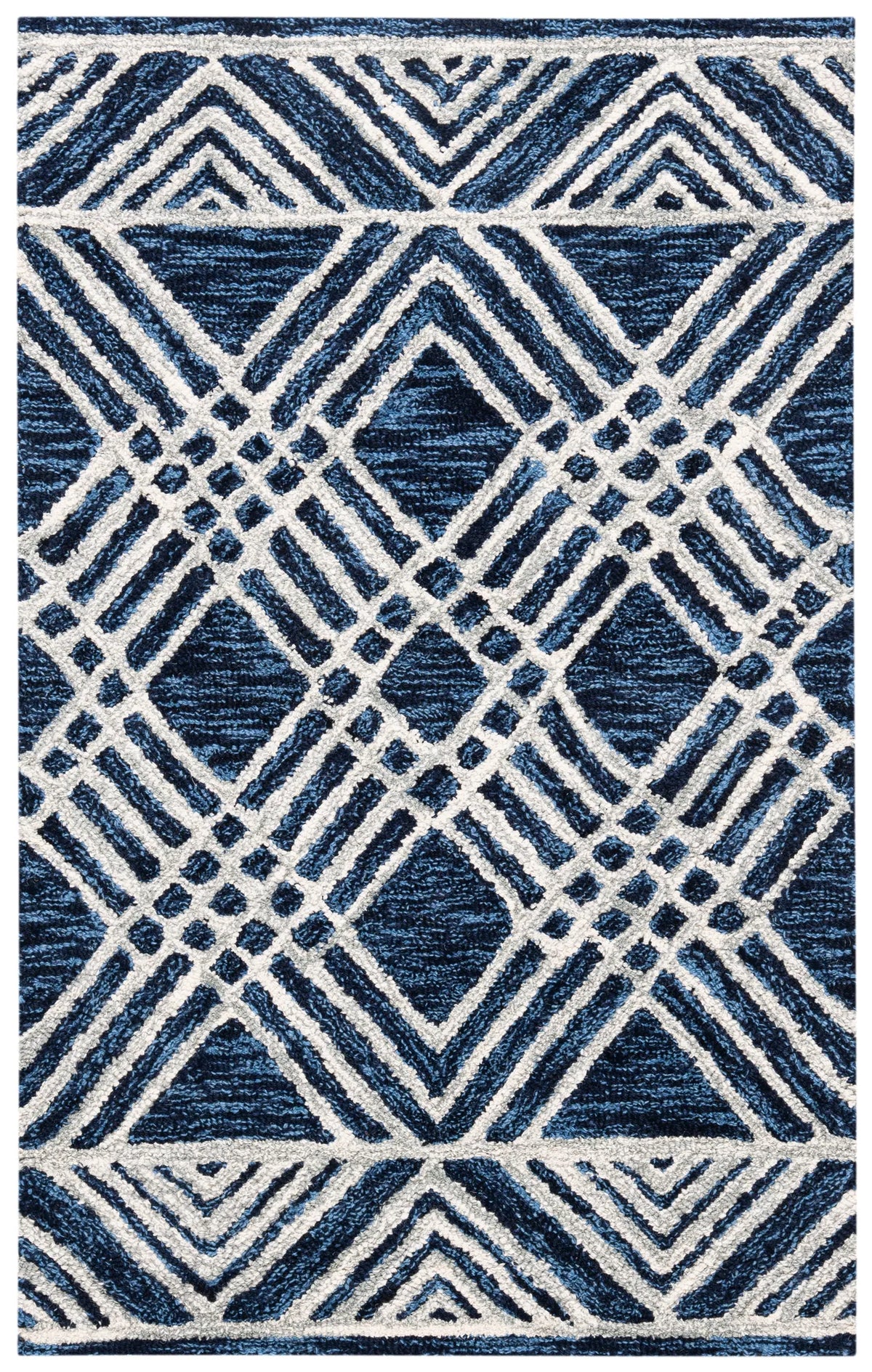 Safavieh Micro-Loop 2'-6" x 4'-0" Rug in Navy / Ivory