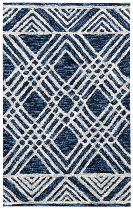 Safavieh Micro-Loop 2'-6" x 4'-0" Rug in Navy / Ivory