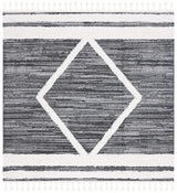 Safavieh Moroccan Tassel Shag 6'-7" x 6'-7" Rug in Black / Ivory