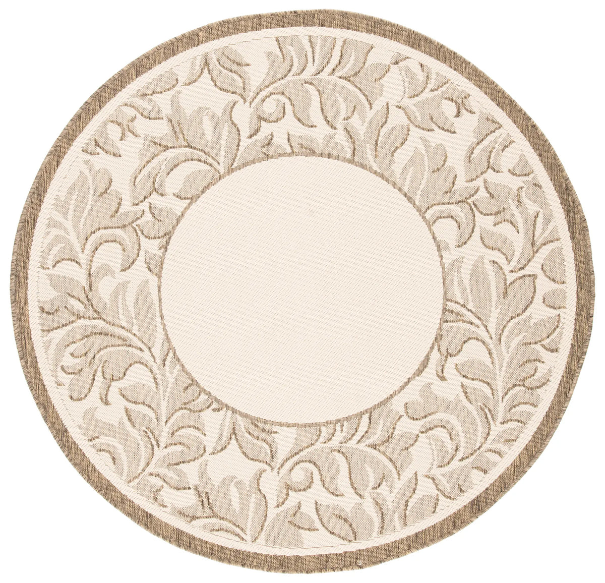 Safavieh Courtyard 5'-3" x 5'-3" Rug in Natural / Brown