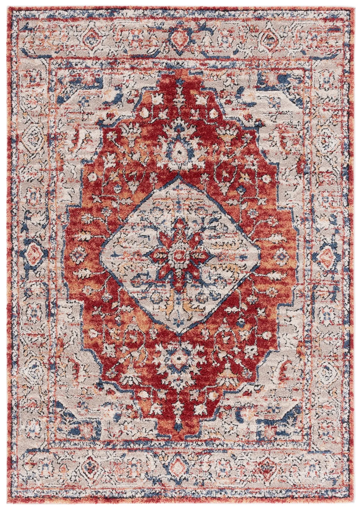 Safavieh Luna 4'-5" x 6'-5" Rug in Beige / Rust Blue