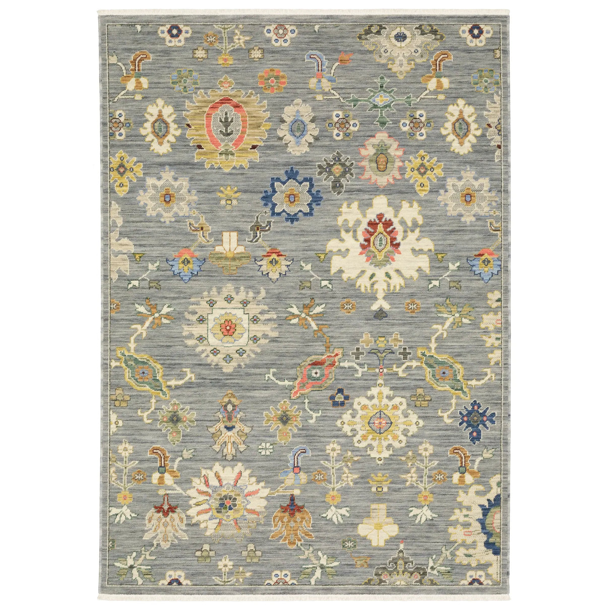 Oriental Weavers Lucca 5507E Grey/ Multi Rug - main flat