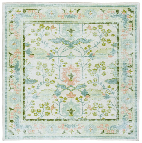 Safavieh Martha Stewart Washable 6'-0" x 6'-0" Rug in Beige / Green