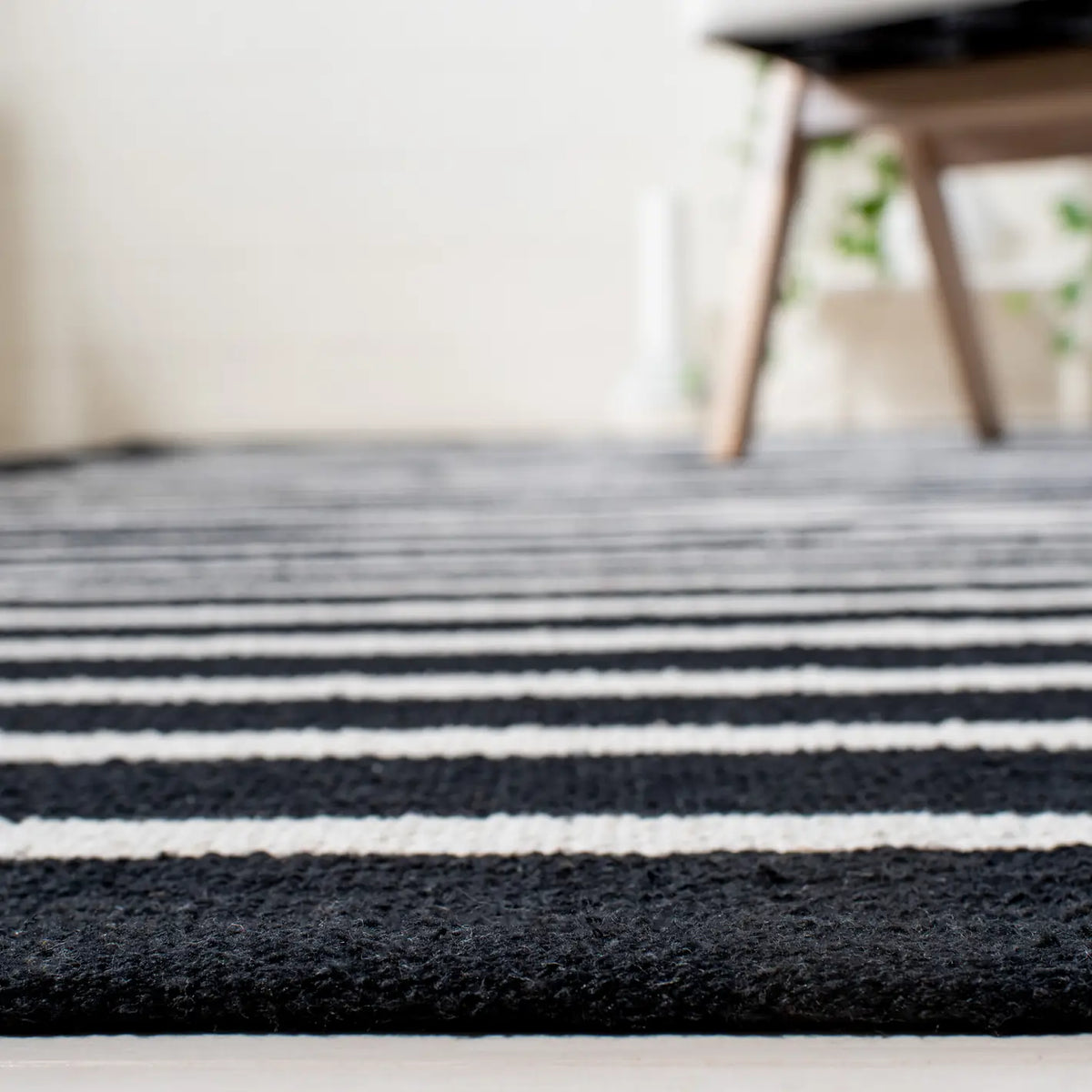 Safavieh Montauk 4'-0" x 6'-0" Rug in Black / Ivory